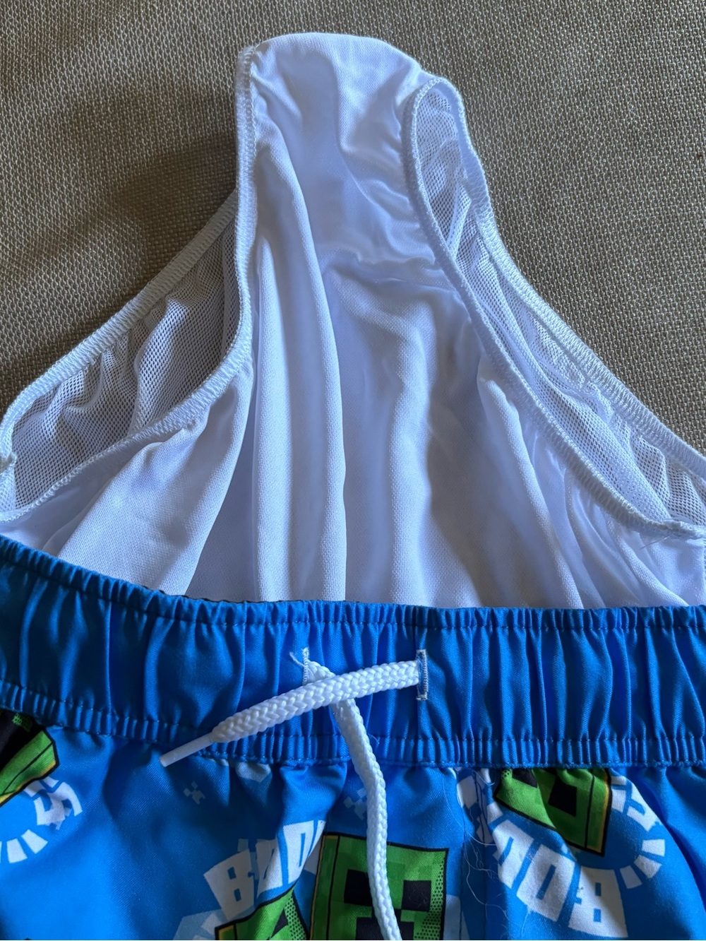 Minecraft Boys Blue Swim Trunks with Green Creepers - Size Medium - NEW - Picture 2 of 6